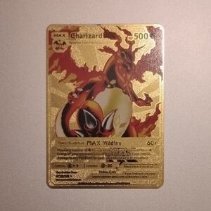 Charizard Gold Metal Custom Pokémon Card